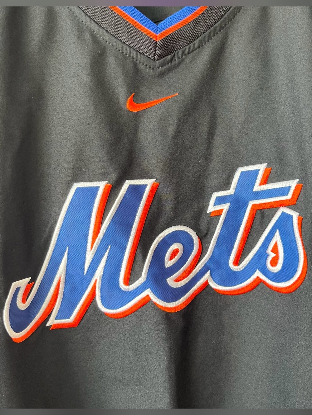 Nike New York Mets MLB Genuine Merchandise V-Neck Pullover Windshirt Jacket 2010 - Picture 2 of 8